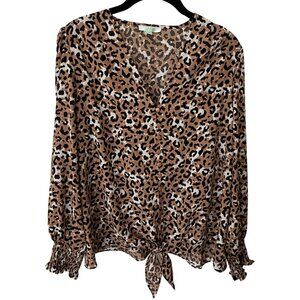 Jade Melody Tam, leopard, blouse, waist tie, M